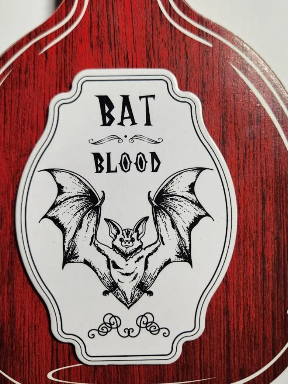 New Set of 3 Halloween Decor Wooden Potions Wood Decorations Bat Blood Witch's B